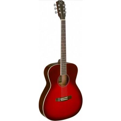 J.N. Guitars BES-A TRB Transparant-redburst gitaar, auditoriummodel, massief sparren top, Bessie-serie