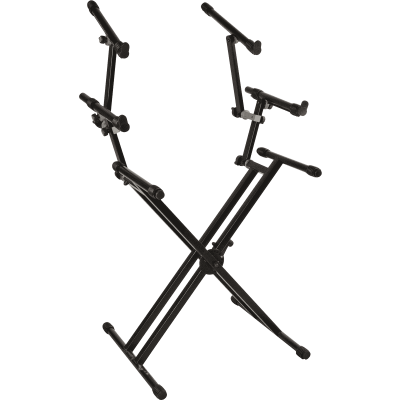 Quiklok QL723 Keyboard stand x double with three levels - black