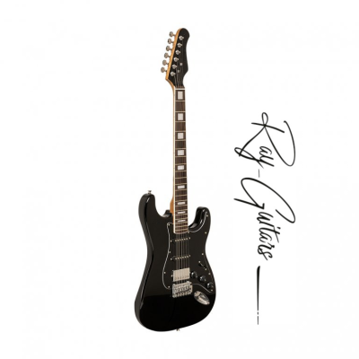 Ray Guitars Elektrische gitaar met massieve essen body, Black