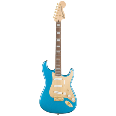 Squier 40th Anniversary Stratocaster Gold Edition LRL Gold Anodized Pickguard Lake Placid Blue - Elektrische gitaar
