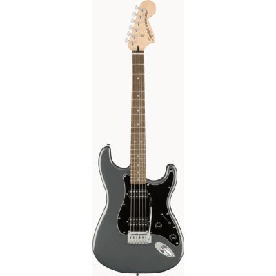 Squier Affinity Series Stratocaster HH, Laurel Fingerboard Black Pickguard Charcoal Frost Metallic - Elektrische gitaar