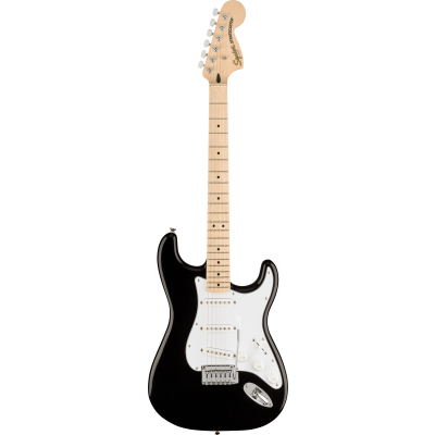 Squier Affinity Series Stratocaster, Maple Fingerboard, White Pickguard, Black - Elektrische gitaar