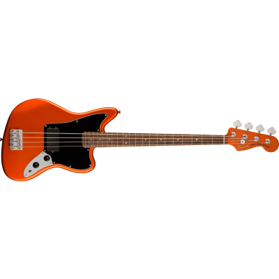 Squier FSR Affinity Series™ Jaguar® Bass H, Laurel Fingerboard, Black Pickguard, Matching Headstock, Metallic Orange