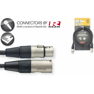 Stagg NMC3R N-Serie microfoonkabel, XLR/XLR (m/v), 3 m