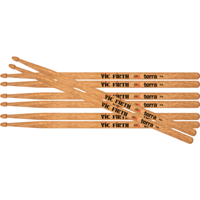 Vic Firth 7AT Terra drumsticks, wooden tip 4-pack