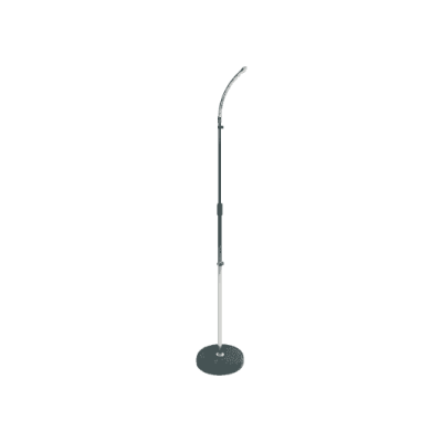 RTX MDX-ER Droit microphone foot with black round base + flexible chomé