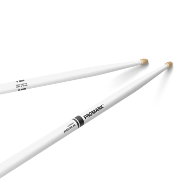 Pro Mark RBH595AW-WHITE Rebound 5B Painted White Hickory Drumstick, Acorn Wood Tip