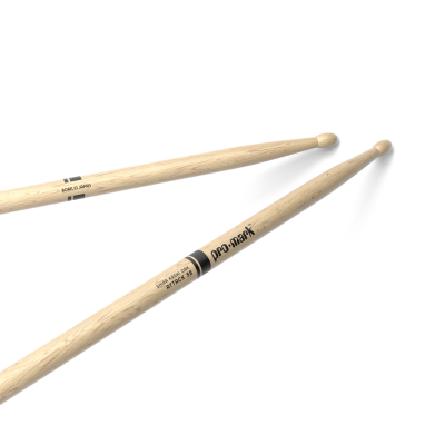 Pro Mark PW5BW Classic Attack 5B Shira Kashi Oak Drumstick, Oval Wood Tip