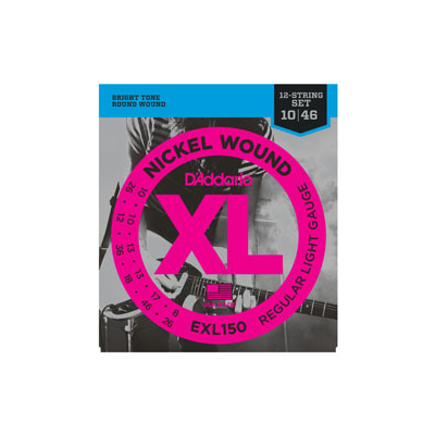 D'Addario EXL150 Nickel Wound Electric Guitar Strings, 12-String, Regular Light, 10-46