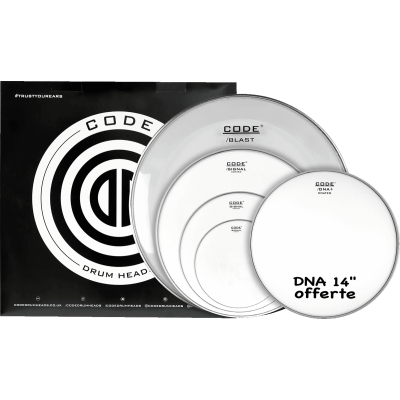 Code Drumheads FPSIGCTDR Tom Full Pack Signal Coated Rock 10/12/16/22 + CC 14" DNA Coated