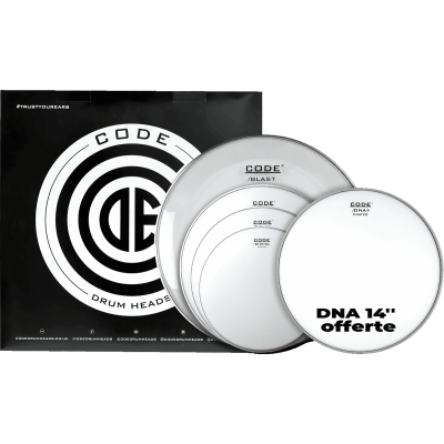 Code Drumheads FPSIGSMOF Tom Full Pack Signal Smooth Fusion 10/12/14/20 + CC 14" DNA Coated