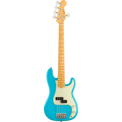 Fender American Professional II Precision Bass® V, Maple Fingerboard, Miami Blue