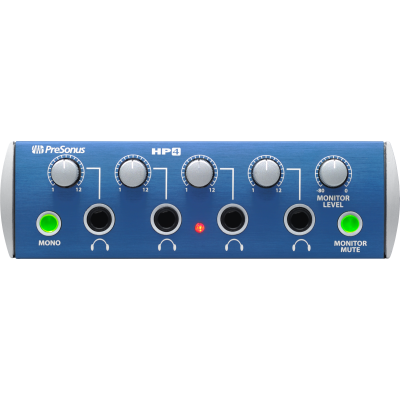 PreSonus HP4 4-Channel Headphone Amplifier, Blue, 220-240V EU