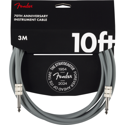 Fender 10' Anniversary Instrument Cable, Gray, 10'