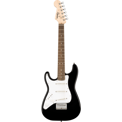 Squier Mini Stratocaster® Left-Handed, Laurel Fingerboard, White Pickguard, Black
