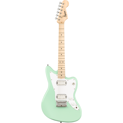 Squier Mini Jazzmaster® HH, Maple Fingerboard, White Pickguard, Surf Green