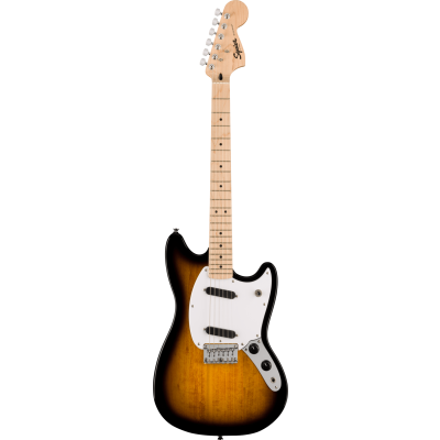Squier Squier Sonic® Mustang®, Maple Fingerboard, White Pickguard, 2-Color Sunburst