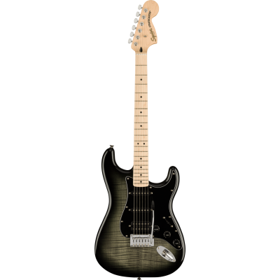 Squier Affinity Series™ Stratocaster® FMT HSS, Maple Fingerboard, Black Pickguard, Black Burst