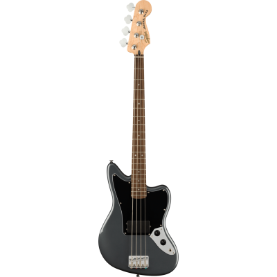 Squier Affinity Series™ Jaguar® Bass H, Laurel Fingerboard, Black Pickguard, Charcoal Frost Metallic