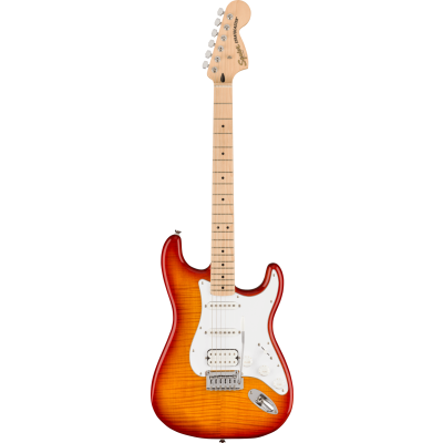 Squier Affinity Series™ Stratocaster® FMT HSS, Maple Fingerboard, White Pickguard, Sienna Sunburst