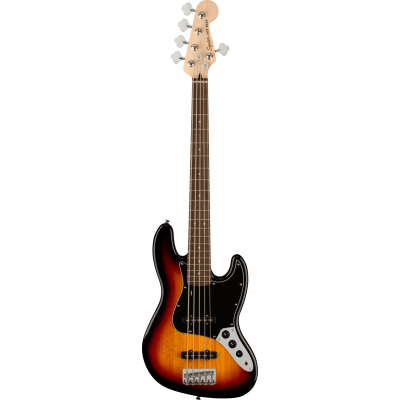 Squier Affinity Series™ Jazz Bass® V, Laurel Fingerboard, Black Pickguard, 3-Color Sunburst