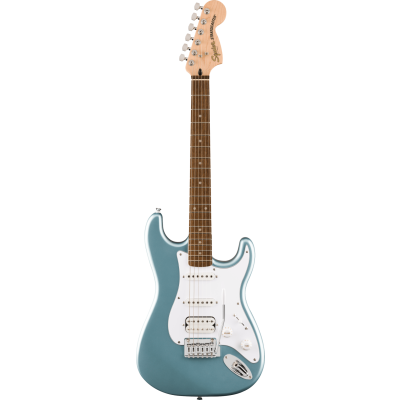 Squier Affinity Series™ Stratocaster® Junior HSS, Laurel Fingerboard, White Pickguard, Ice Blue Metallic