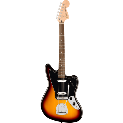 Squier Affinity Series™ Jaguar®, Laurel Fingerboard, Black Pickguard, 3-Color Sunburst
