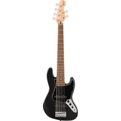 Squier Affinity Series™ Jazz Bass® VI, Laurel Fingerboard, Black Pickguard, Black Metallic