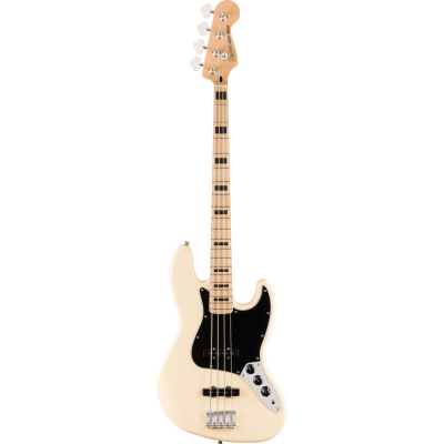 Squier Affinity Series™ Active Jazz Bass®, Maple Fingerboard, Black Pickguard, Olympic White