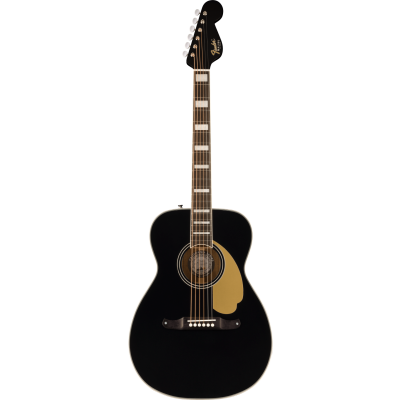 Fender California Vintage Malibu with Case, Gold Pickguard, Matching Headstock, Black