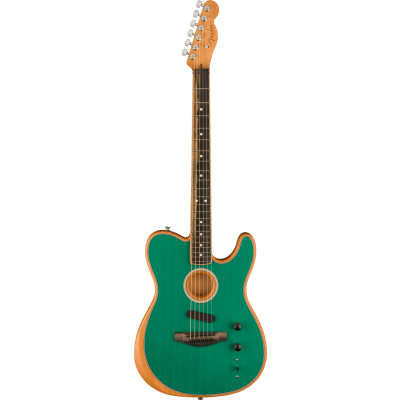 Fender DE American Acoustasonic® Telecaster®, Channel-Bound Neck, Ebony Fingerboard, Aqua Teal