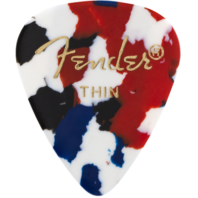 Fender Classic Celluloid, Confetti, 351 Shape, Thin, 12 Count