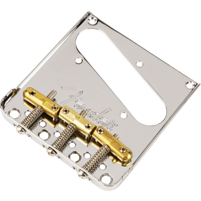 Fender 3-Saddle Top-Load/String-Through Tele® Bridge with Compensated Brass “Bullet” Saddles