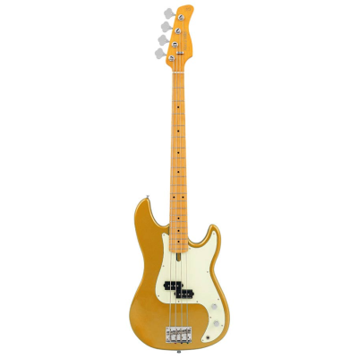 Sire Basses P5 A4/MGO elzenhouten 4-snarige passieve basgitaar metallic goud