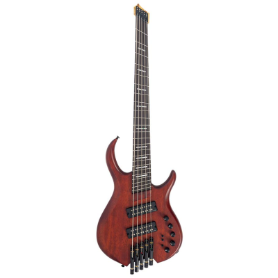 Sire Basses M6H 5/MAS mahonie 5-snarige actieve basgitaar, mahonie satijn, met hoes