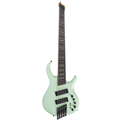 Sire Basses M6H 5/SGMS mahonie 5-snarige actieve basgitaar, surf green metallic satijn, met hoes