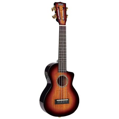 Mahalo MJ2CE3TS concert ukelele, cutaway, 1V+1T (B-Band), 3 tone sunburst, met gewatteerde tas & riem