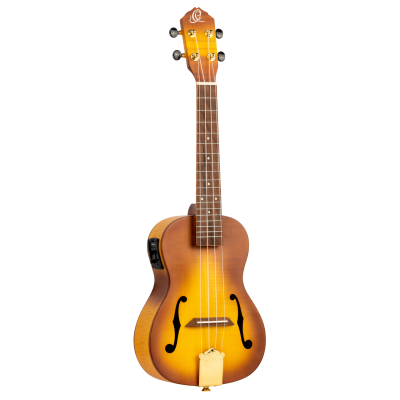 Ortega RUSL-HSB Custom Built Series Concert Ukulele 4 Snarig - Honey Sunburst + Tas