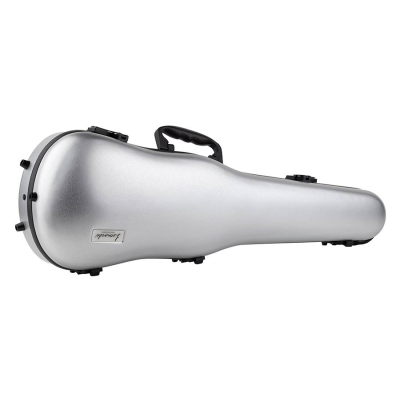 Leonardo VC-70-SL vioolkoffer 4/4-vormig, polycarbonaat, extreem resistent, verstelbare halssteun, zilver