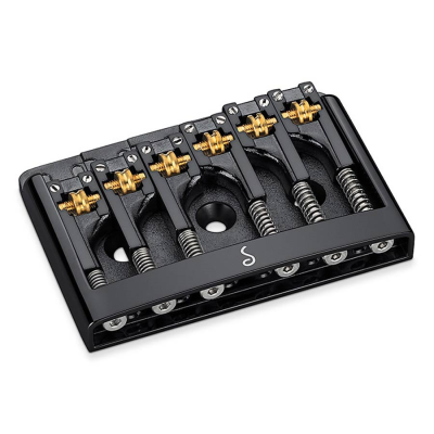 Schaller 12120400 3D-6 gepatenteerde flatmount brug voor gitaar, zwart