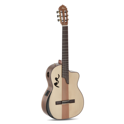 Manuel Rodriguez Elektro-akoestisch Café Cortado Cutaway Curly Walnut satin