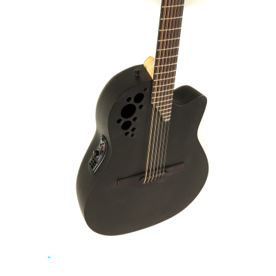 Ovation 2058TX-5-G Elektro-akoestische gitaar Elite TX Deep Contour Cutaway 12-string Black Textured