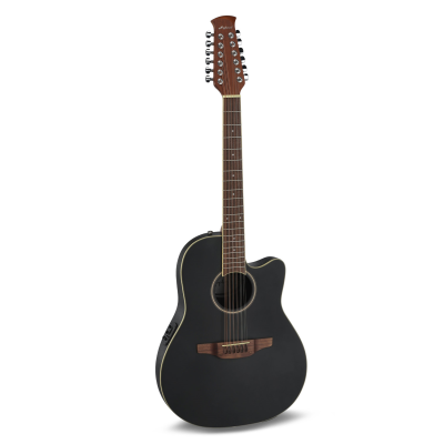 Applause AB2412II-5S Elektro-akoestische gitaar Mid Cutaway 12-string Black Satin