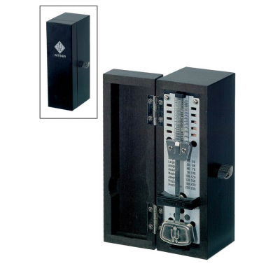Wittner 880260 metronoom, houten behuizing, zwart, mat, zonder bel
