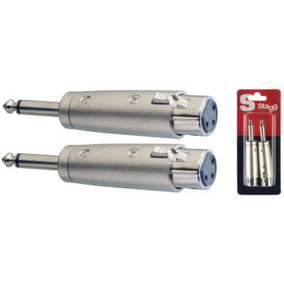 Stagg AC-XFPMH Man. mono jack/ vr. asymmetrische XLR adapter - 2 stuks in blister