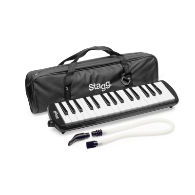 Stagg MELOSTA32 BK Zwarte kunststof melodica met 32 toetsen en zwarte hoes