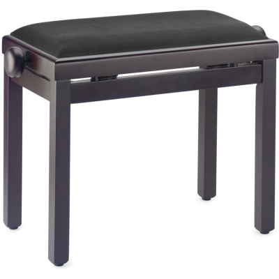 Stagg PB39 RWM VBK Pianobank, palissanderkleurig, matgelakt, met zwartfluwelen bekleding