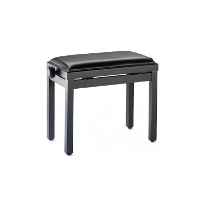 Stagg PB39 BKM SBK Pianobank, matzwart, met zwarte kunstleren bekleding