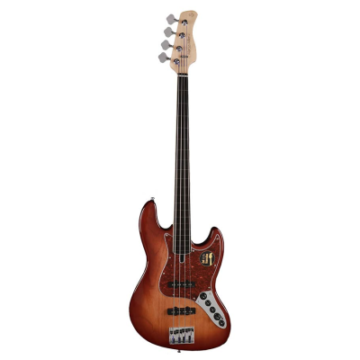 Sire Basses V7+ A4F/TS V7 2nd Gen Series Marcus Miller basgitaar, fretloos, 4-snarig, elzen, tobacco sunburst