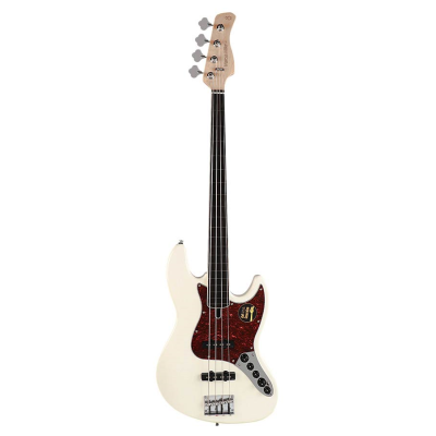 Sire Basses V7+ A4F/AWH V7 2nd Gen Series Marcus Miller basgitaar, fretloos, 4-snarig, elzen, antique white